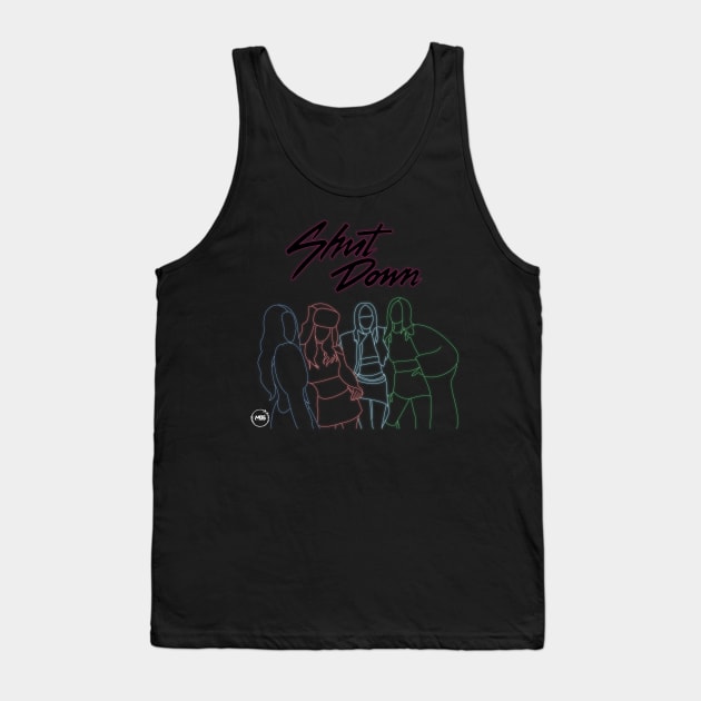 SHUT DOWN Black pink Tank Top by MBSdesing 